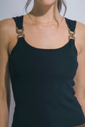 Ribbed Knit Tank Top Black