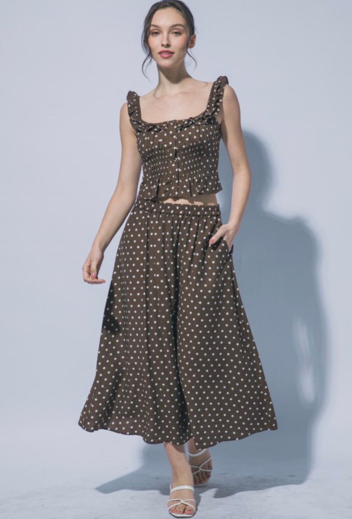 Polka Dot Long Skirt & Top Set