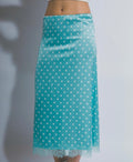 Teal Ocean Polka Dot Midi Skirt
