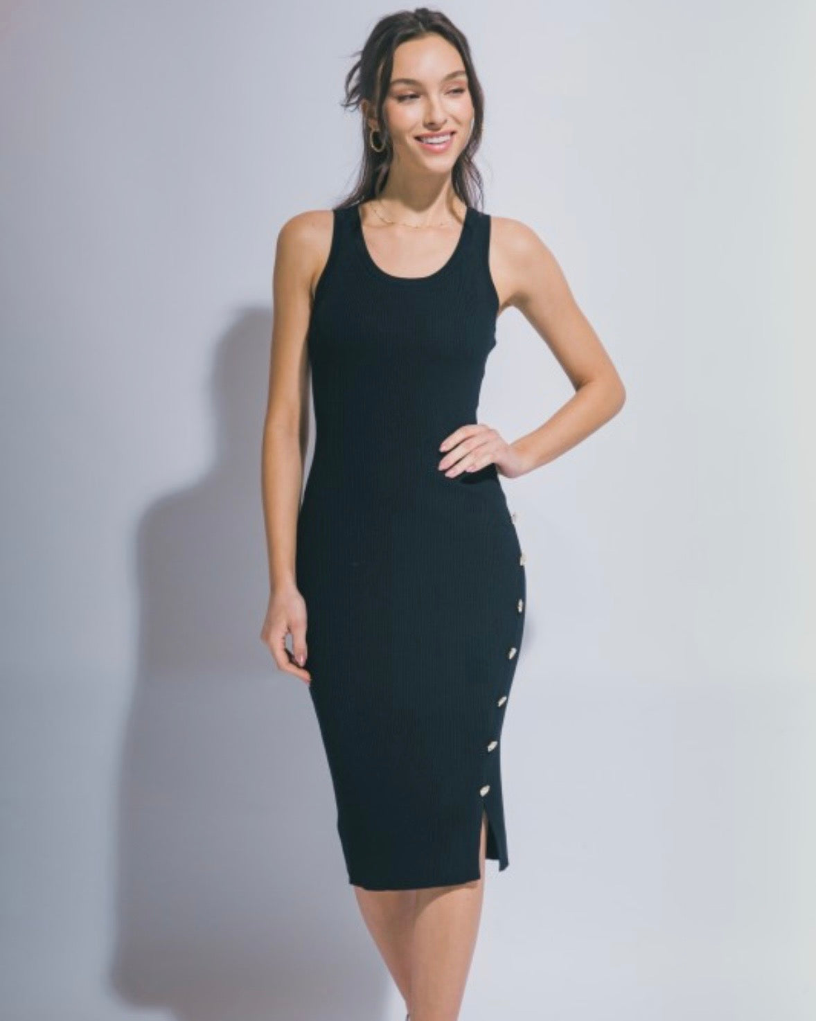 Ribbed Bodycon Midi Dress