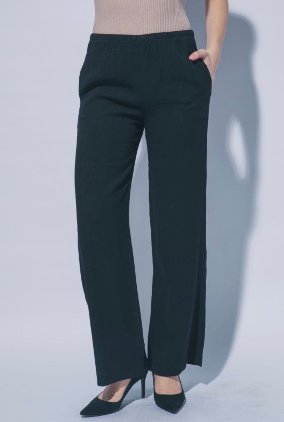 Textured Wide Leg Pants