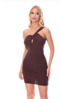 Sleeveless One Shoulder Bodycon Minidress