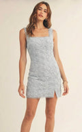 Sleeveless Square Neck Floral Bodycon Mini Dress