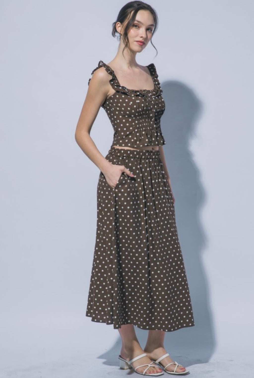 Polka Dot Long Skirt & Top Set