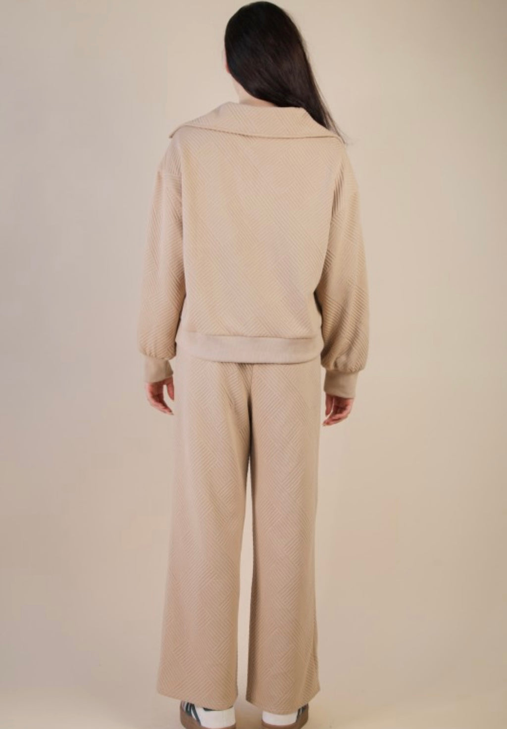 Textured Kit Casual Comfy Top & Pants Set