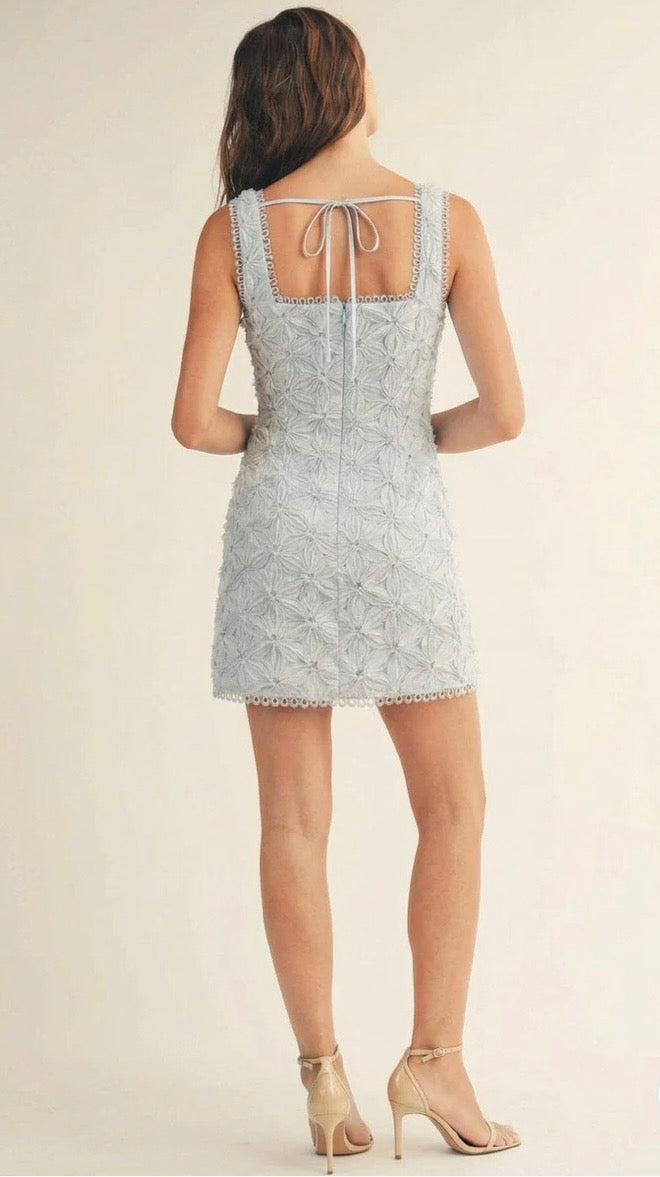 Sleeveless Square Neck Floral Bodycon Mini Dress