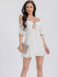 Off Shoulder Lace Bodycon Mini Dress