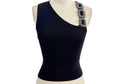 One Shoulder Rhinestone Strap Top