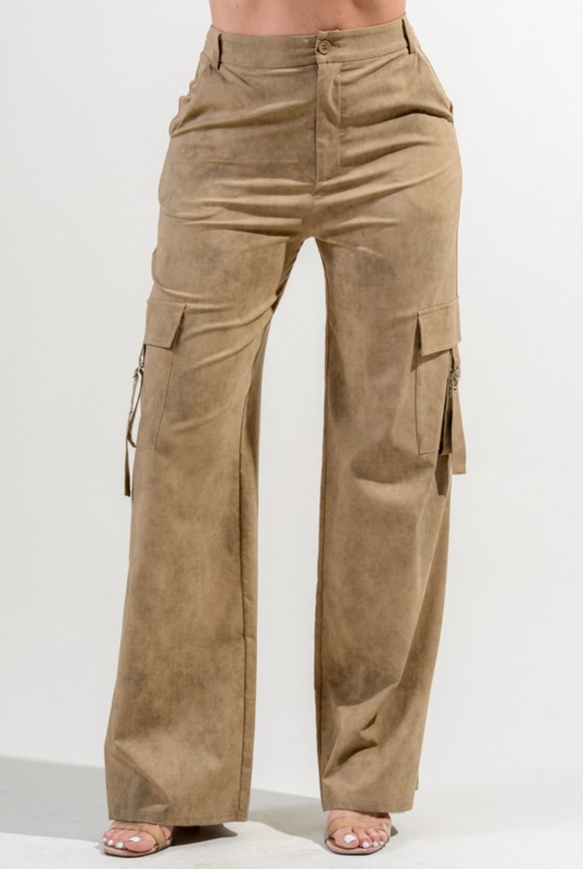 Chic Twill Woven Full Length Relaxed Fit Cargo Pants
