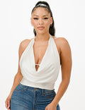 Cowl Neck Halter Crop Top